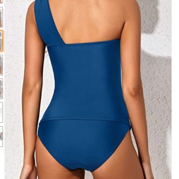 Tempt Me Women One Shoulder Swim Top with bottom - Picture 3 of 16